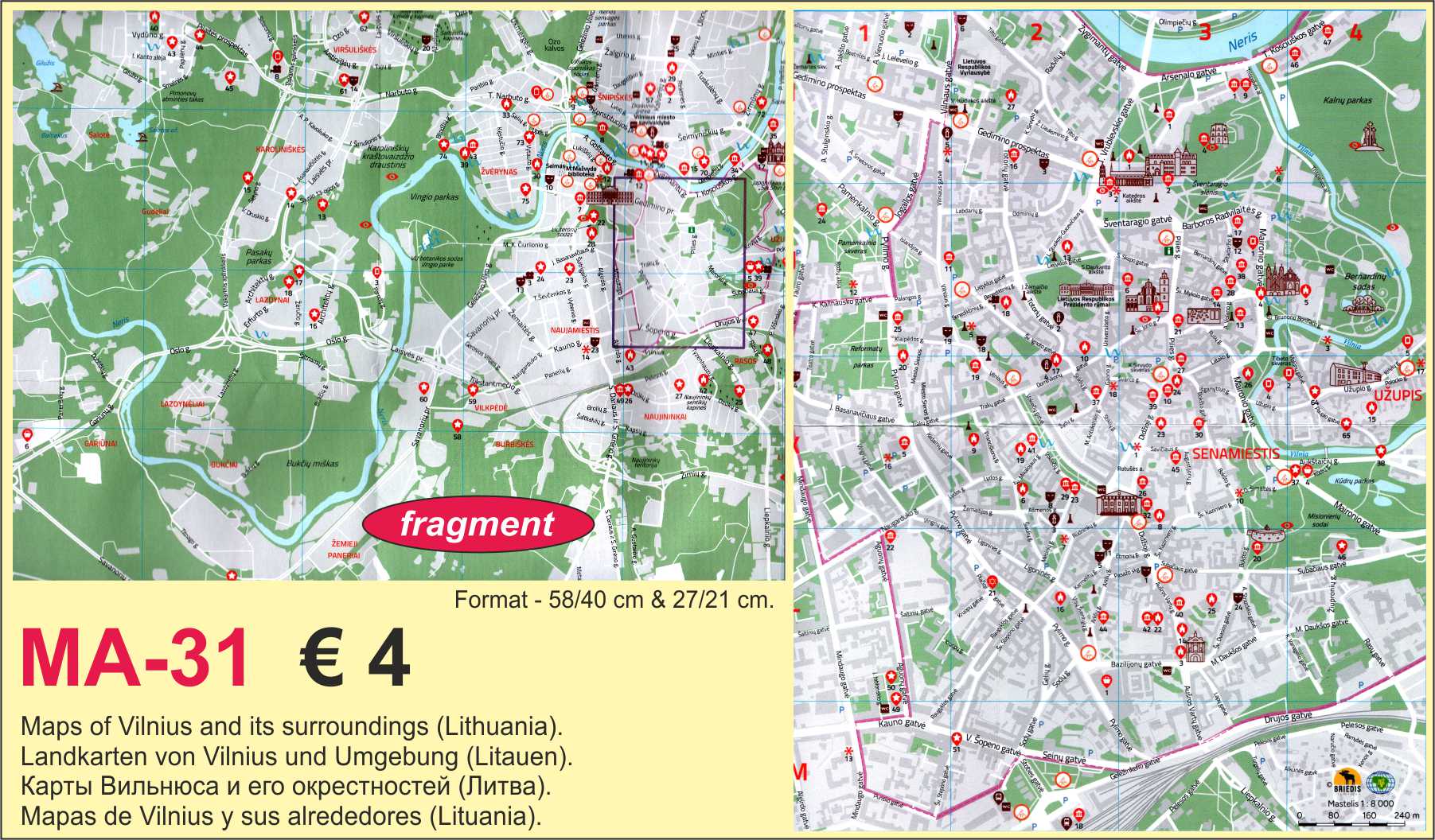 Map Vilnius Lithuania